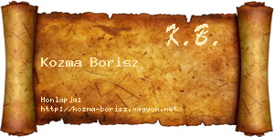 Kozma Borisz névjegykártya