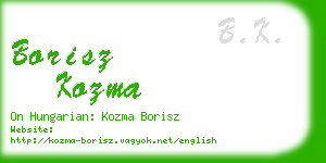 borisz kozma business card